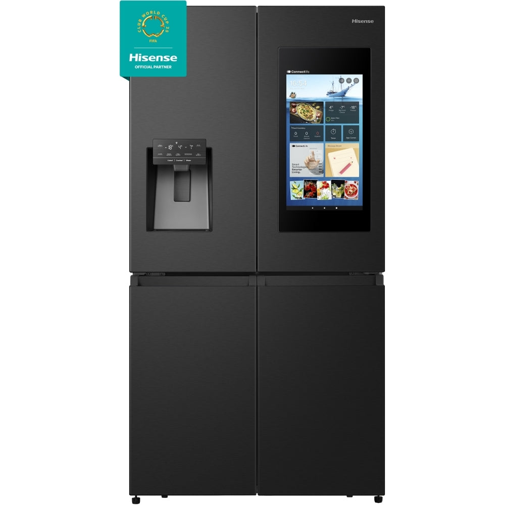 Hisense RQ760N4IFE - Black American Fridge Freezer - 577L - E
