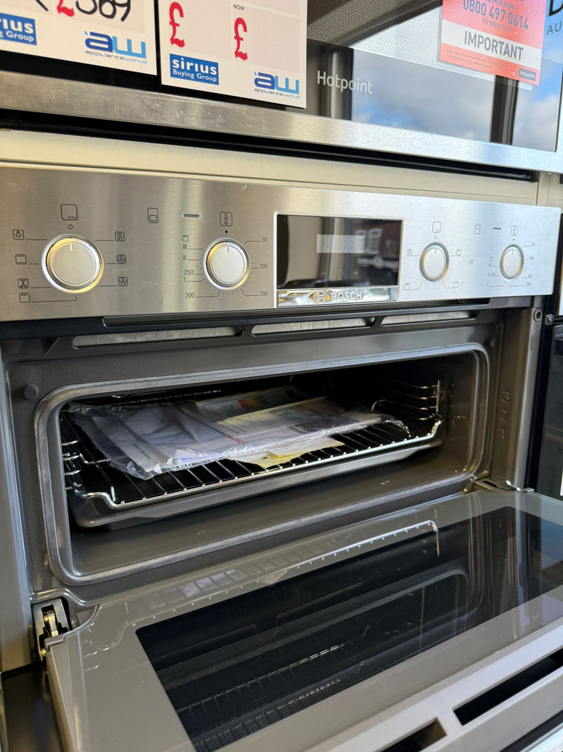 Bosch Series 4 MBS533BS0B - Stainless steel Built in Electric Double Oven - A/B energy - Display