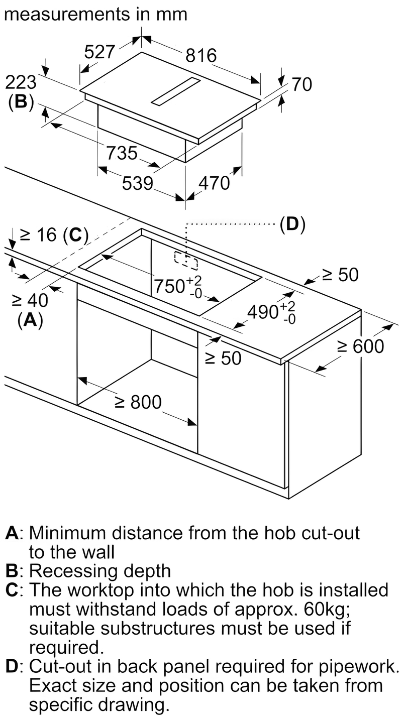 Bosch PXX875D67E - Black 80cm Venting Hob - 4 Zones - B Energy Rated