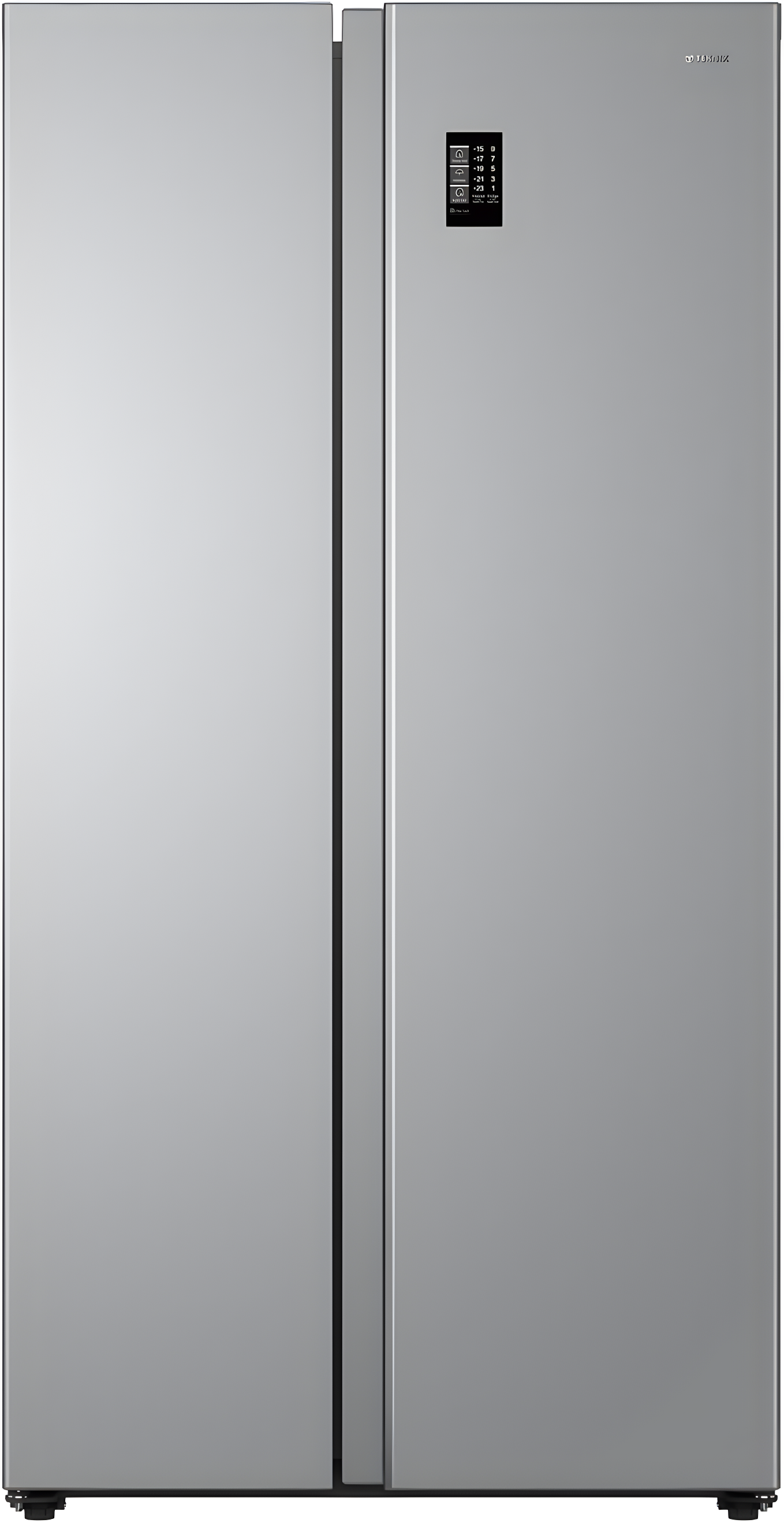 Teknix TX2SBS1791PS - Silver American Fridge Freezer - 530L - Side