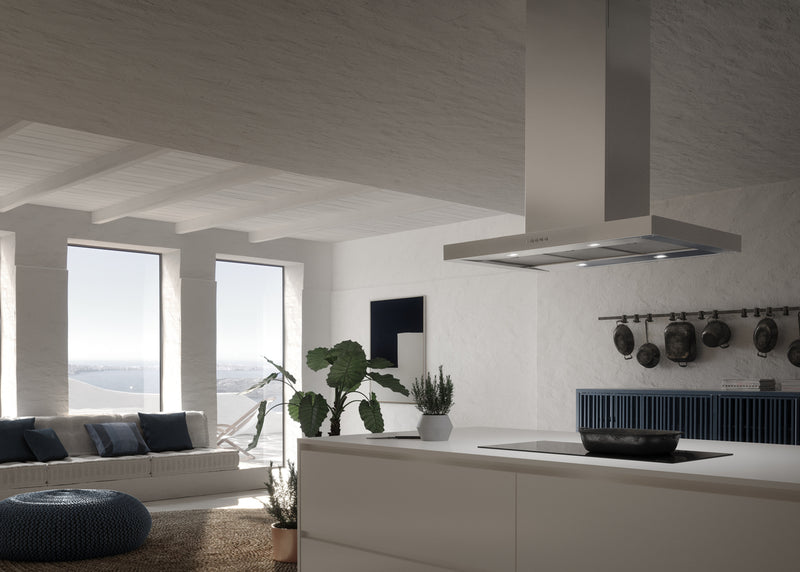 Faber STILO-COMFORT-ISOLA-X-A90 - Stainless Steel 90cm Island Hood - B Rated
