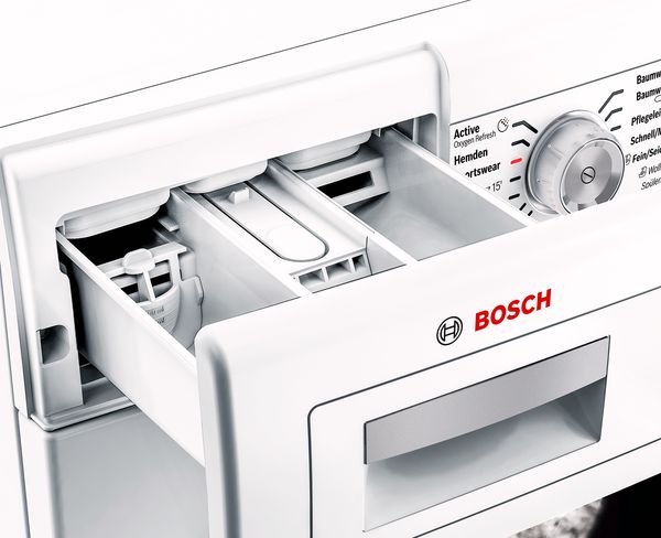 Understanding the 3 compartments in a  Bosch washing machine drawer
