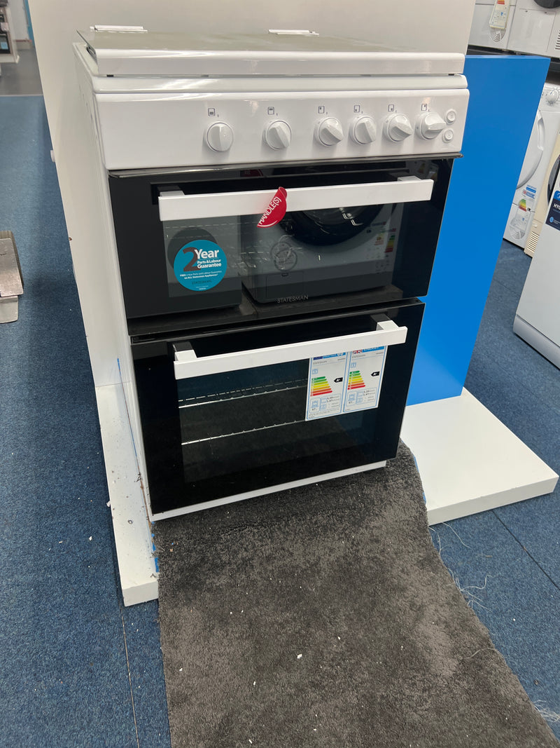 Statesman GDL60W2 - White 4 Zone Gas Cooker - Manual cleaning - A+ energy - Unboxed