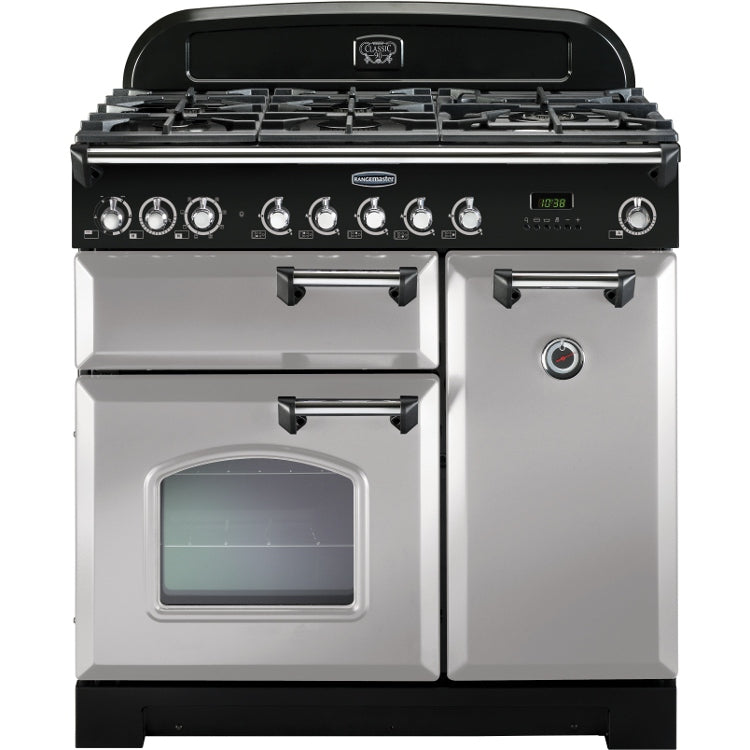 Rangemaster CDL90DFFRP/C - Royal Pearl/Chrome 90cm Range Cooker - Dual Fuel - A Rated
