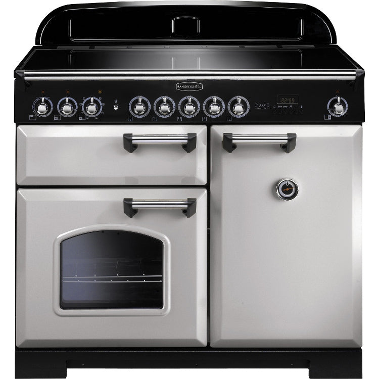 Rangemaster CDL100EIRP/C - Royal Pearl/Chrome Silver Range Cooker - 5 Zone Induction - A Rated
