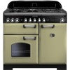 Rangemaster CDL100DFFOG/C - Olive Green/Chrome Range Cooker - 155L - A Rated