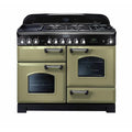 Rangemaster CDL110DFFOG/C - Olive Green/Chrome Range Cooker - 146L Dual Fuel - A Rated