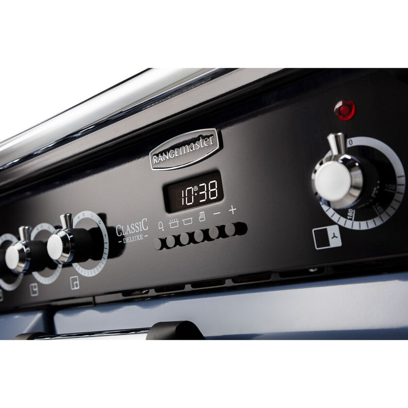 Rangemaster Classic Deluxe CDL110EIOG/C - Olive Green/Chrome 110cm Range Cooker - Induction - A Rated