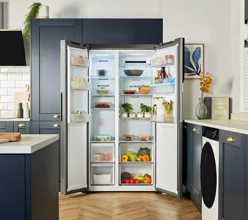 Haier HSR3918EWPG - Silver American Fridge Freezer - 521L Side by Side - E Energy Rating