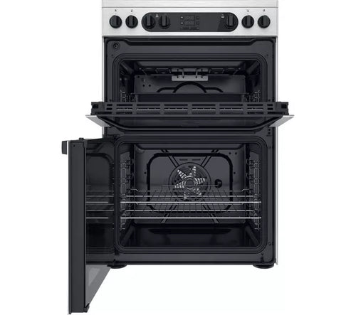 Hotpoint HDM67V9DCX/UK - Stainless Steel Electric Ceramic Cooker - 77L/49L Dual Oven - A Energy