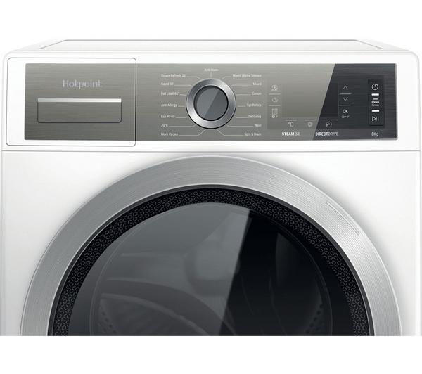 Hotpoint H6 W845WB UK - White Freestanding 8KG Washing Machine - 1400 RPM - B energy - Display