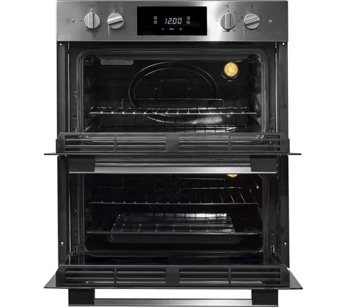Hoover HO7DC3B308IN - Stainless Steel & Black Double Ovens - 77L Total Capacity - A Energy Rating
