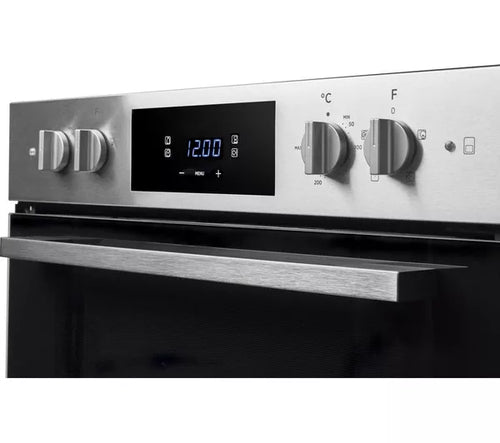 Hoover HO7DC3B308IN - Stainless Steel & Black Double Ovens - 77L Total Capacity - A Energy Rating