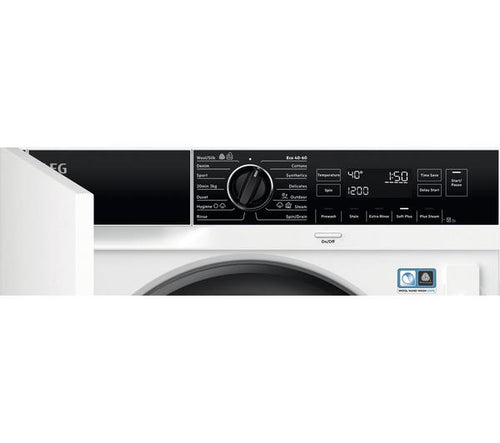 AEG LF7C8636BI - 7000 Series Integrated 8KG Washing Machine - 1600 RPM - B energy - Display