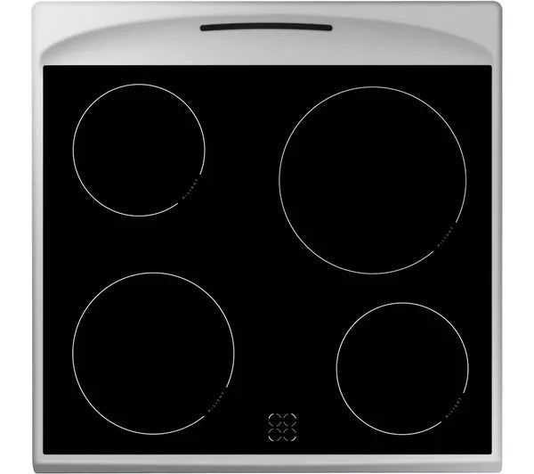 Amica AFC601SS 60 cm Electric Ceramic Cooker - Black & Stainless Steel  - A energy