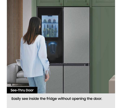 Samsung RF65DB970E22EU - Black American Fridge Freezer - 635L Capacity - See-Thru Door - E Energy Rating