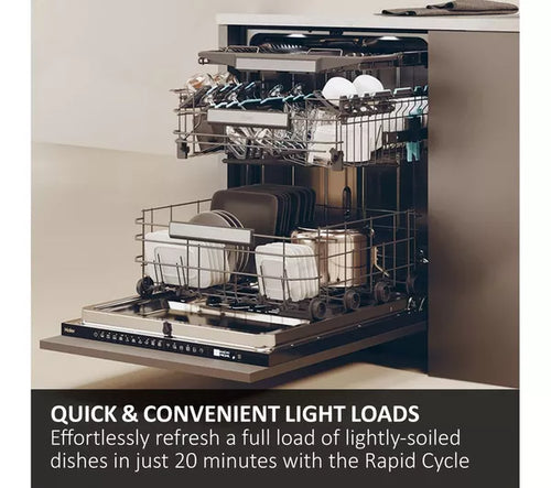 Haier XS 6B4S3FSB-80 - White Integrated Dishwasher - 16 Place Settings - B Energy