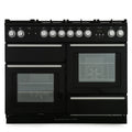 Rangemaster Nexus NEX110DFFBL/C - Black/Chrome Dual Fuel Range Cooker - 146L - A Rated