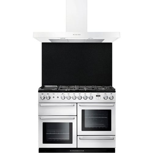Rangemaster UNBHDS110WH - White 110cm Chimney Cooker Hood - B Energy Rating