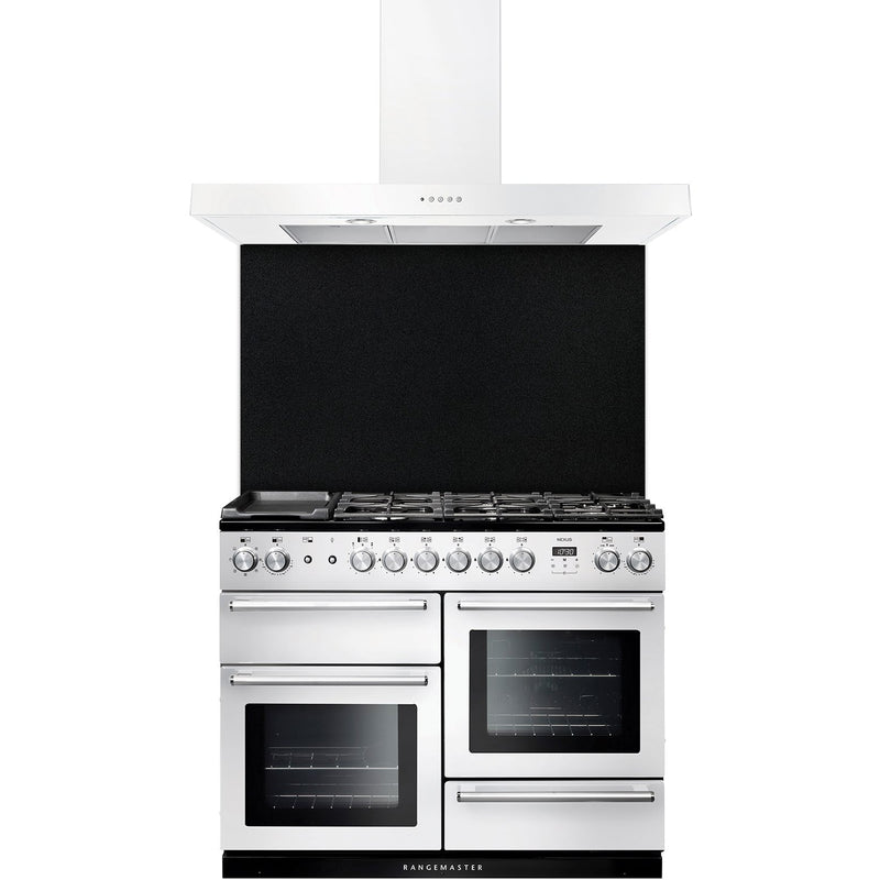 Rangemaster UNBHDS110WH - White 110cm Chimney Cooker Hood - B Energy Rating