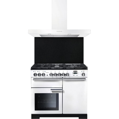 Rangemaster UNBHDS100WH - White 100cm Chimney Cooker Hood - C Energy Rating