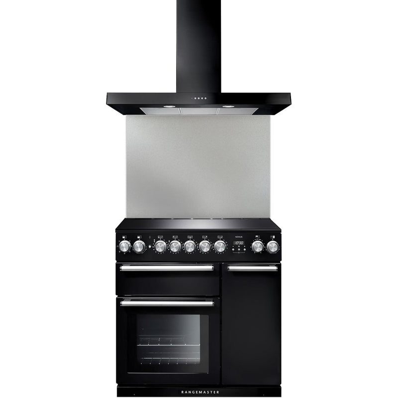 Rangemaster UNBHDS90BL - Black 90cm Chimney Cooker Hood - B Energy Rated