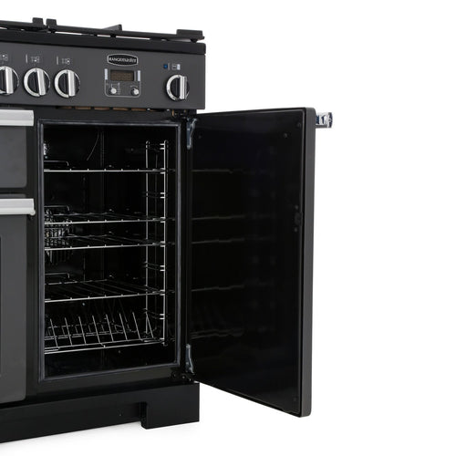 Rangemaster PDL100DFFSL/C - Slate/Chrome 100cm Range Cooker - Dual Fuel - A Rated