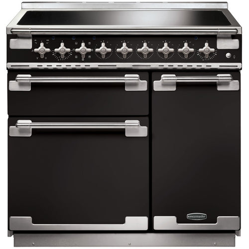 Rangemaster ELS90EIGB - Black/Brushed Chrome Range Cooker - 90cm Induction - A Energy Rated