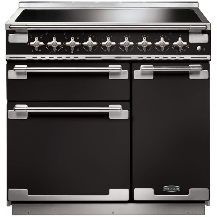 Rangemaster ELS90EIGB - Black/Brushed Chrome Range Cooker - 90cm Induction - A Energy Rated
