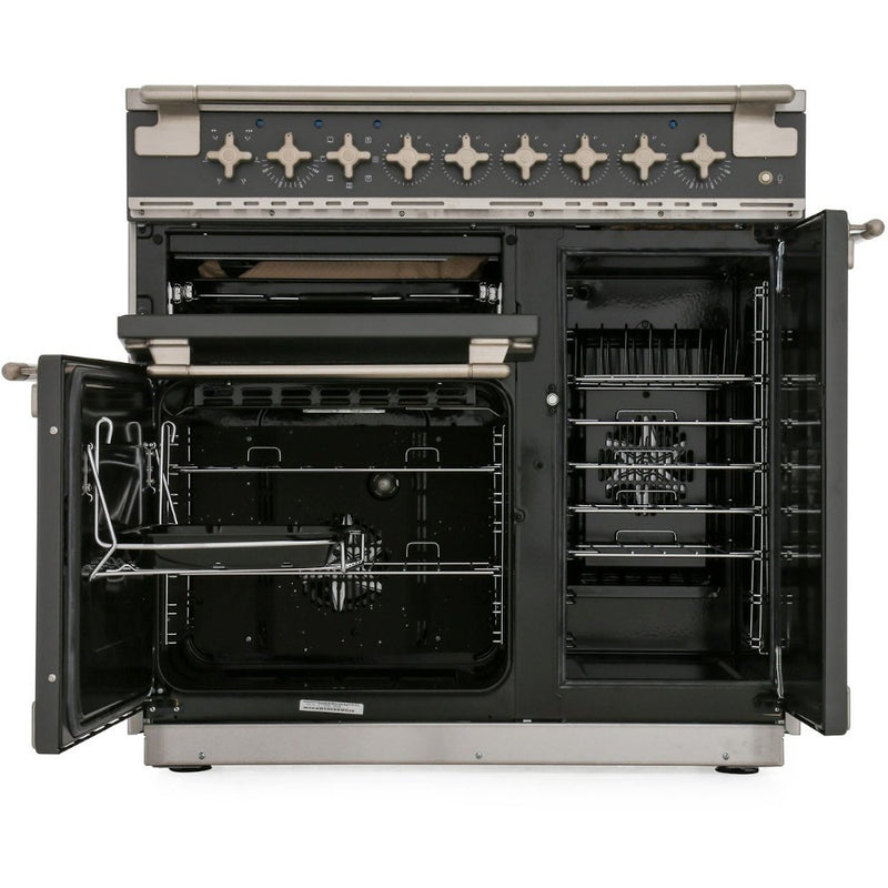 Rangemaster Elise ELS90EIRD - Cherry Red/Brushed Chrome Range Cooker - 90cm Induction - A Rated