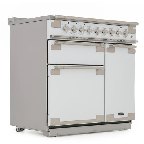 Rangemaster ELS90EIWH - White/Chrome 90cm Range Cooker - Induction - A Rated