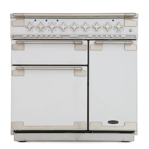 Rangemaster ELS90EIWH - White/Chrome 90cm Range Cooker - Induction - A Rated