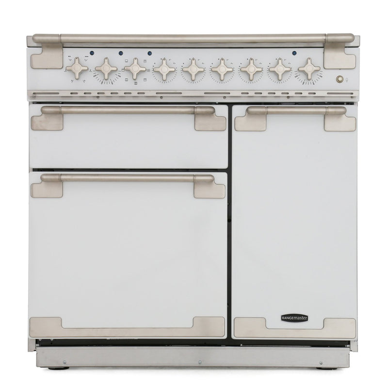 Rangemaster ELS90EIWH - White/Chrome 90cm Range Cooker - Induction - A Rated