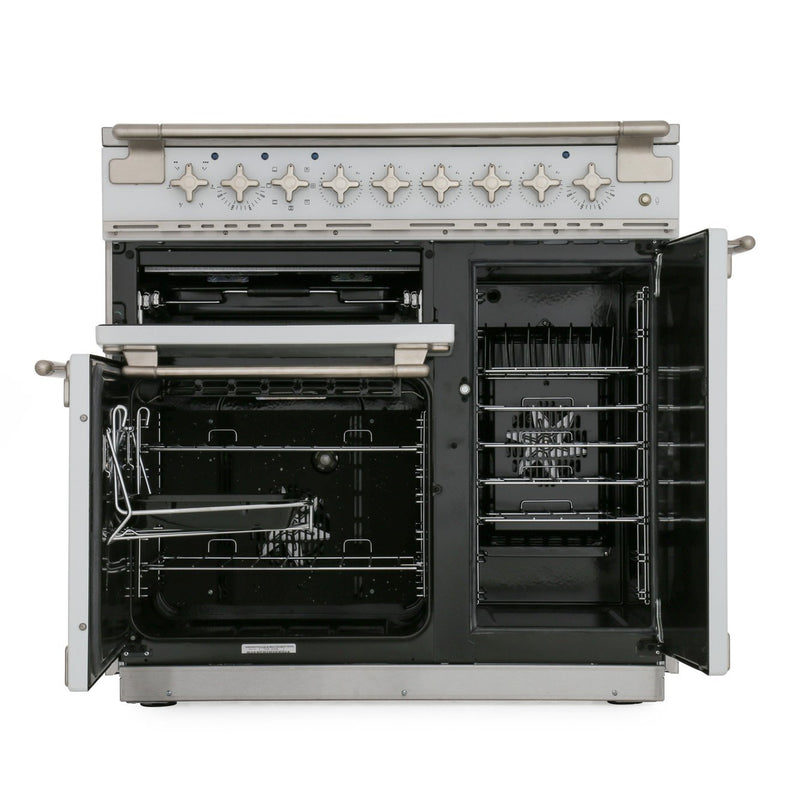 Rangemaster ELS90EIWH - White/Chrome 90cm Range Cooker - Induction - A Rated