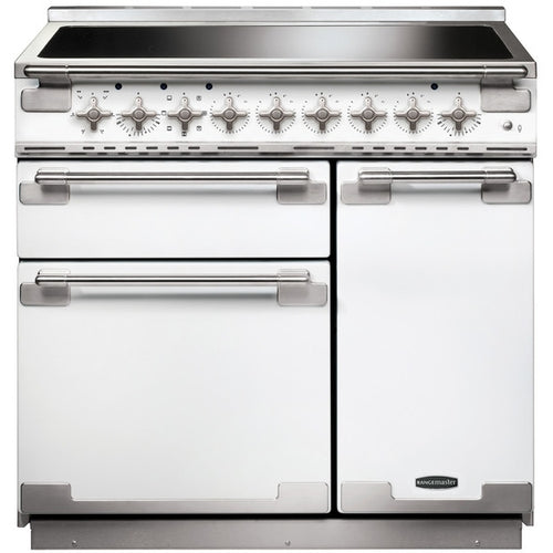 Rangemaster ELS90EIWH - White/Chrome 90cm Range Cooker - Induction - A Rated