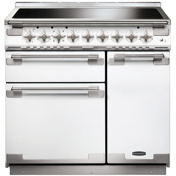 Rangemaster ELS90EIWH - White/Chrome 90cm Range Cooker - Induction - A Rated