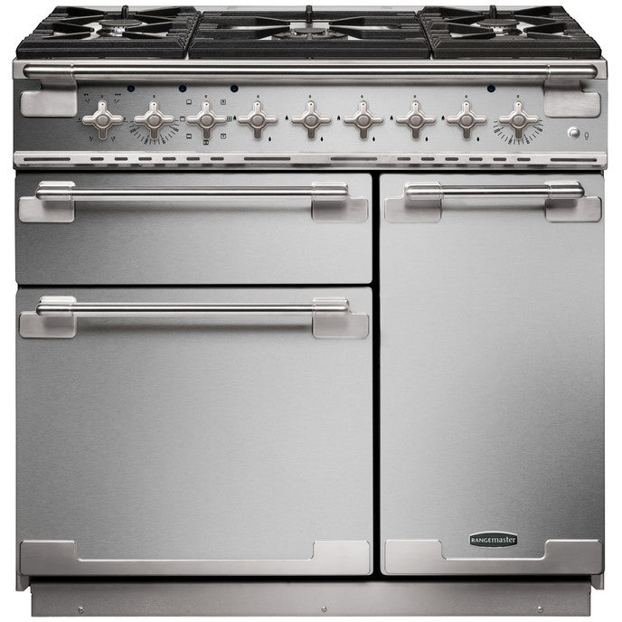 Rangemaster ELS90DFFSS - Stainless Steel 90cm Dual Fuel Range Cooker - Multi-Ring Burner - A Energy