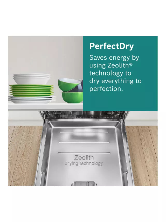 Bosch SMV6ZCX10G PerfectDry Zeolith integrated dishwasher with wi-fi, 6 programmes, Vario flex baskets and TimeLight™