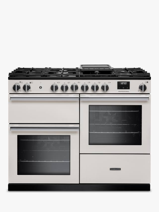 Rangemaster PRO110DFPIVY/CM1 - Ivory 110cm Dual Fuel Range Cooker - Gas Hob - A energy