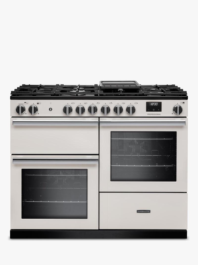 Rangemaster PRO110DFPIVY/CM1 - Ivory 110cm Dual Fuel Range Cooker - Gas Hob - A energy