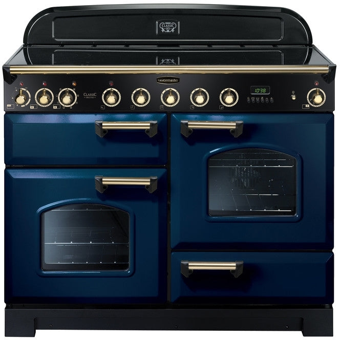 Rangemaster CDL110EIRB/B - Regal Blue/Brass 110cm Range Cooker - Induction - A Rated