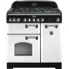 Rangemaster CDL90DFFWH/C - White/Chrome Range Cooker - 79L+67L Dual Fuel - A Energy