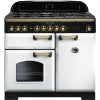 Rangemaster CDL100DFFWH/B - White/Brass Range Cooker - Dual Fuel - A Rated