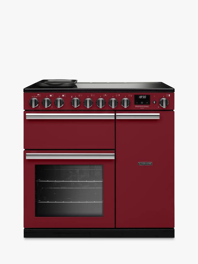 Rangemaster Professional Deluxe PRDL90EIPBOR/CM1 - Bordeaux Range Cooker - 5 Zones - A Energy