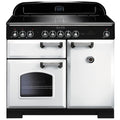Rangemaster Classic Deluxe CDL100EIWH/C - White/Chrome Range Cooker - 79L + 82L - A Rated