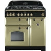 Rangemaster CDL90DFFOG/B - Olive Green/Brass 90cm Range Cooker - Dual Fuel - A Rated