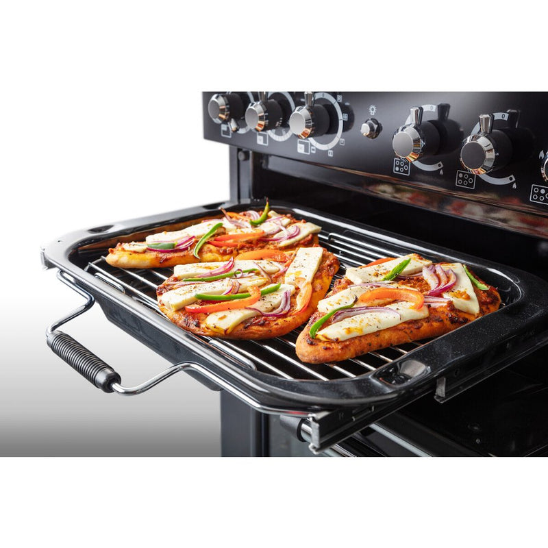 Rangemaster Classic Deluxe CDL90DFFRP/B - Royal Pearl/Brass 90cm Range Cooker - Dual Fuel - A Rated