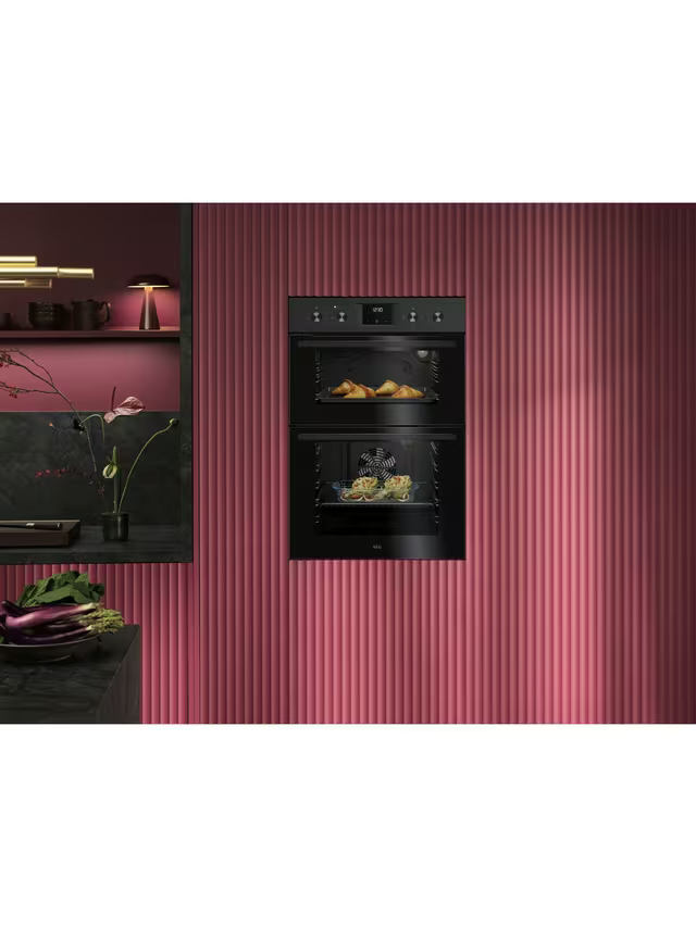 AEG OU5NP20B - Black Built-In Electric Double Oven - 66L + 46L - A Energy