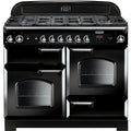 Rangemaster Classic CLA110NGFBL/C - Black/Chrome Gas Range Cooker - 86L - A+ Energy