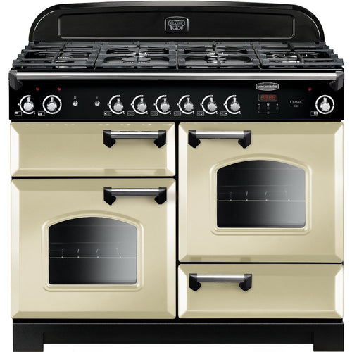Rangemaster Classic CLA110NGFCR/C - Cream/Chrome Gas Range Cooker - 110cm - A+ Energy